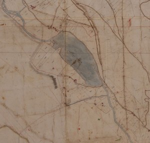 Il lago dei Silissi, in una mappa del primo '800.